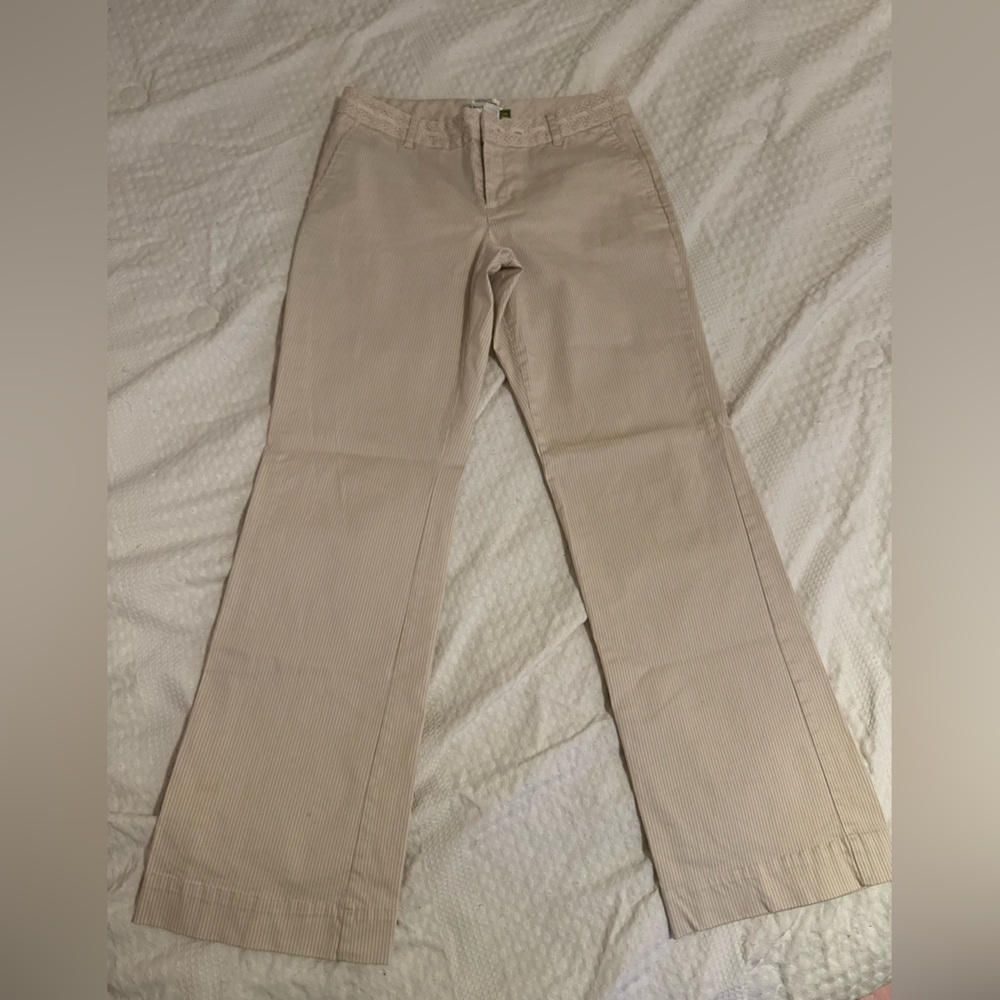 Old Navy Women's Light Tan Pinstripe Pants